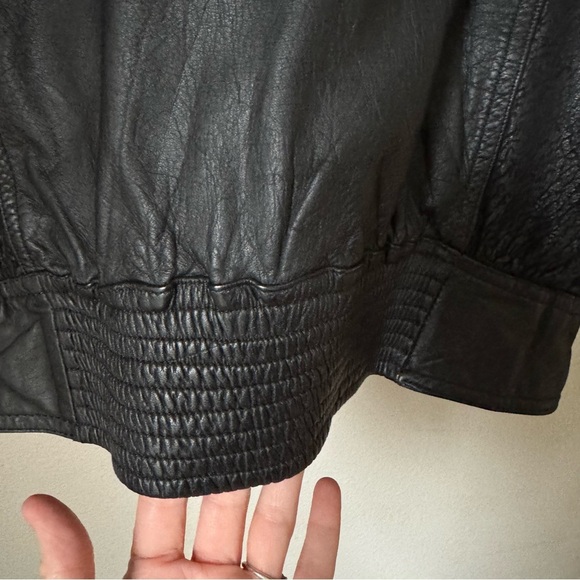 Vintage Brass Plum Nordstrom Y2K Cropped Genuine Leather lined jacket size Small - Picture 6 of 13